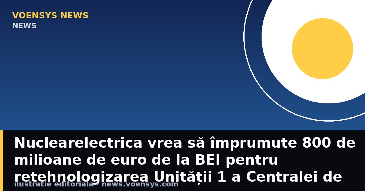 Nuclearelectrica vrea să împrumute 800 de milioane de euro de la BEI pentru retehnologizarea Unității 1 a Centralei de la Cernavodă